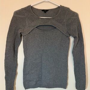 Gray Long Sleeve Knit Sweater